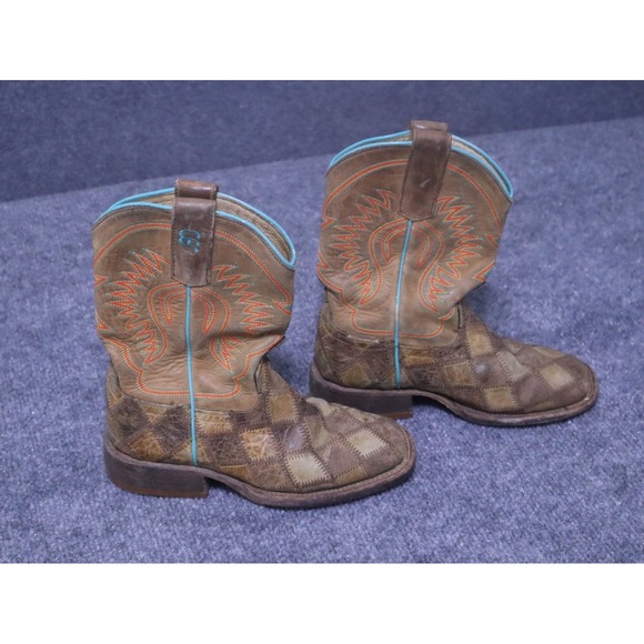 Horse Power Boots Anderson Bean Kids 13Patchwork Leather HP 1053 Square Toe